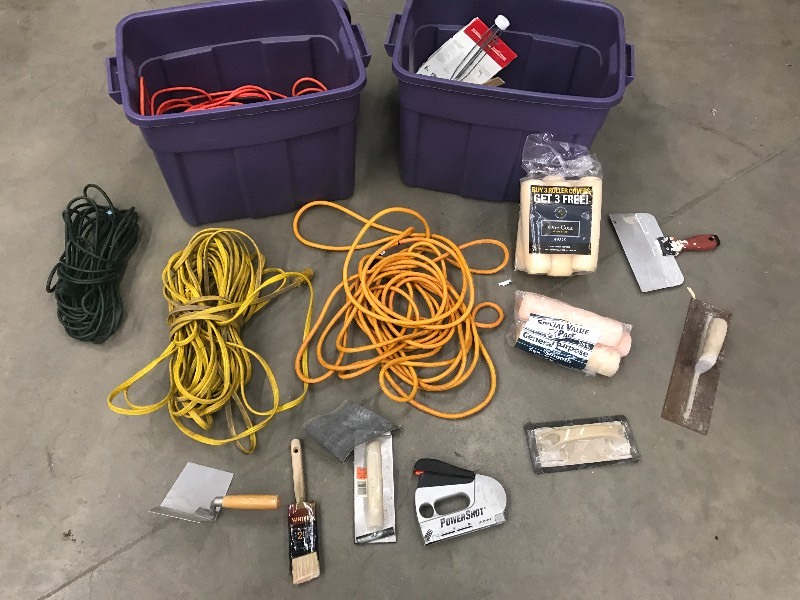 lot 60 image: (2) Totes Of Assorted Electric Cord...