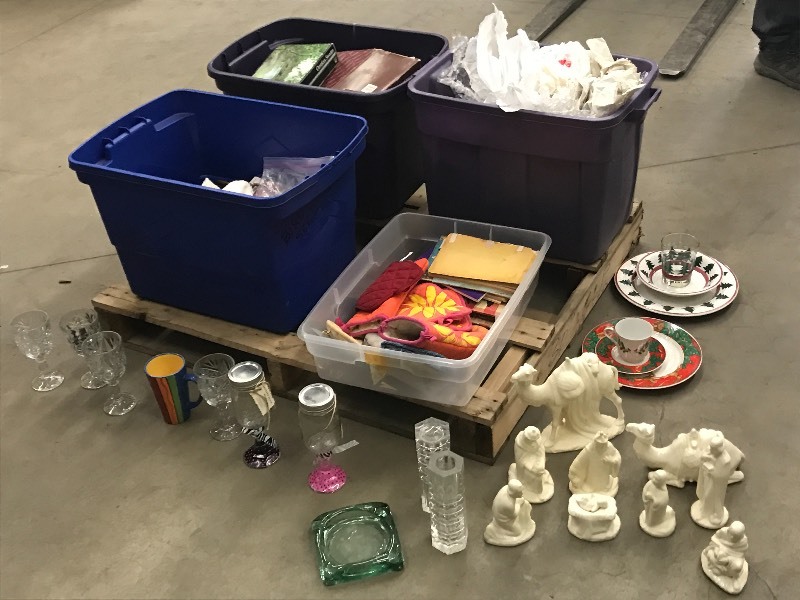 lot 63 image: Pallet Lot Of Assorted (5) Totes, ...