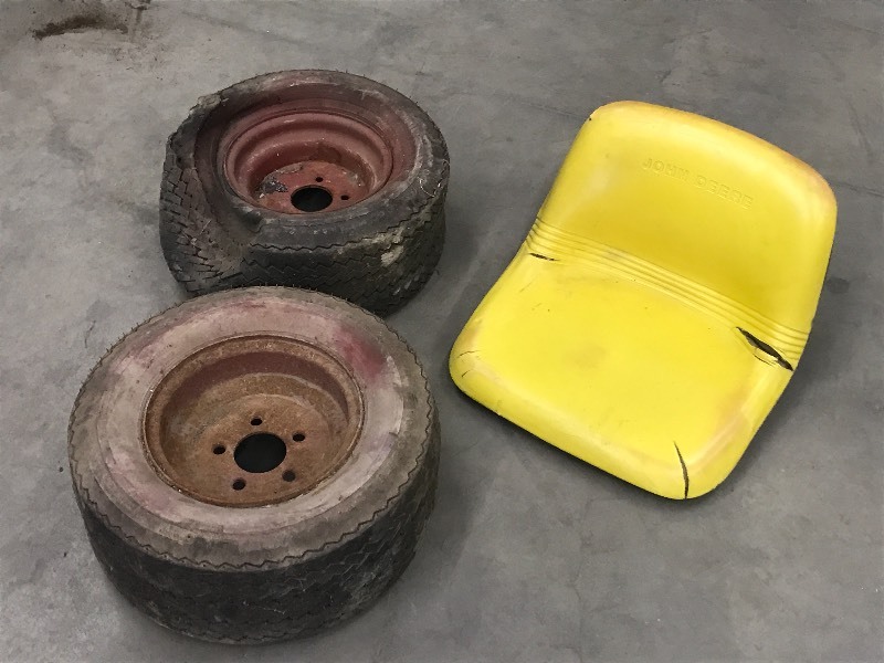 lot 70 image: (1) John Deere Tractor Seat & (2) G...