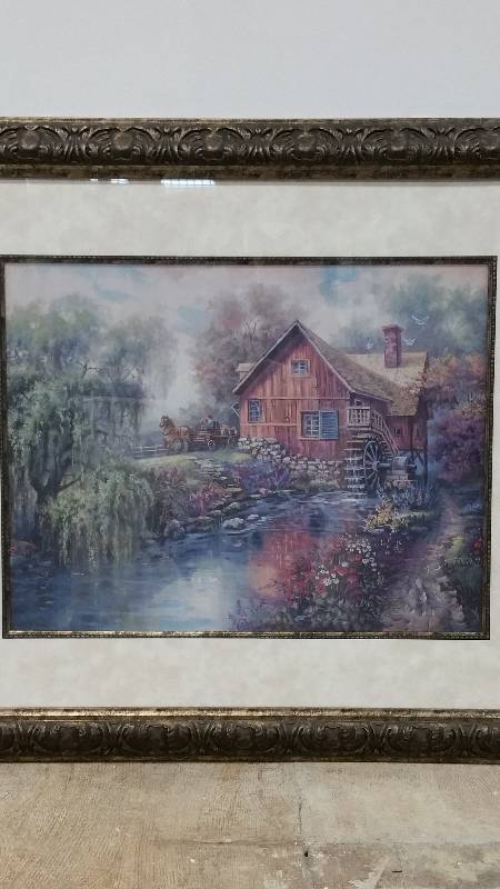 lot 21 image: LARGE Willow Creek Mill - Art Print by Carl Valente - 42 x 36