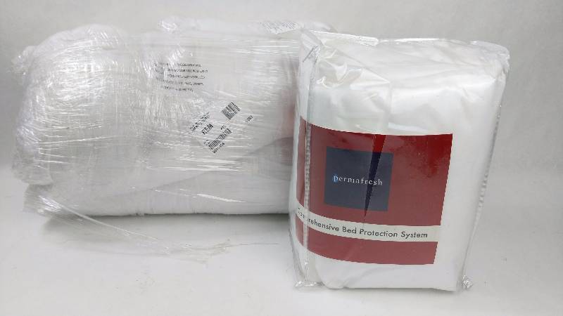 lot 9 image: Permafresh Complete Bed Bug Protector Set - Size Full & Pair Rolled Standard Pillows