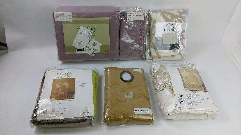 lot 31 image: Queen Sheet Set, Window Panel, & Grommet Bundle - 5 Packages