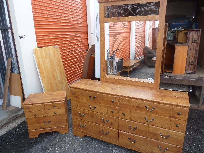 Dresser with Mirror and Night Stand