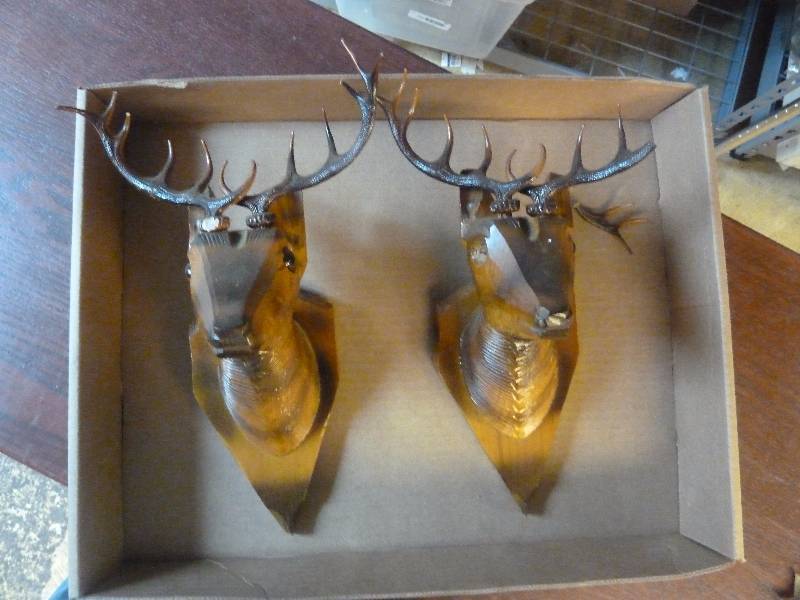 Two Small Decorative Hanging Deer Heads