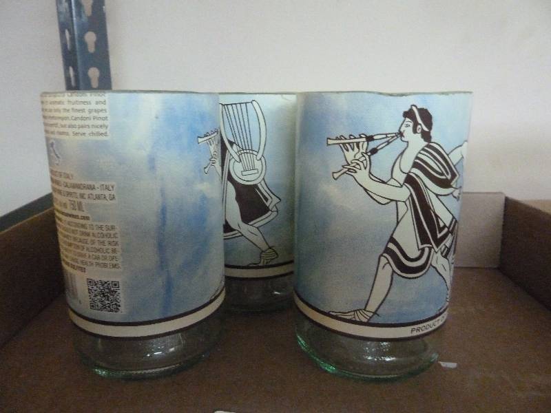 Three Wine Bottle Glasses