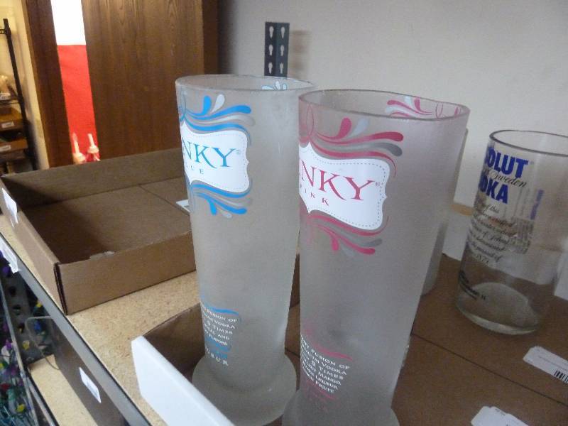Two Kinky Tall Drinking Glasses