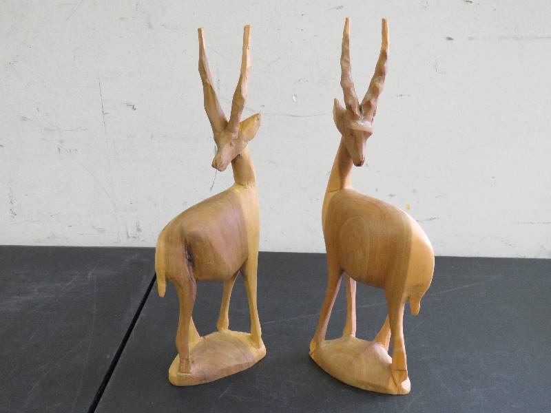 Carved Wood Deer