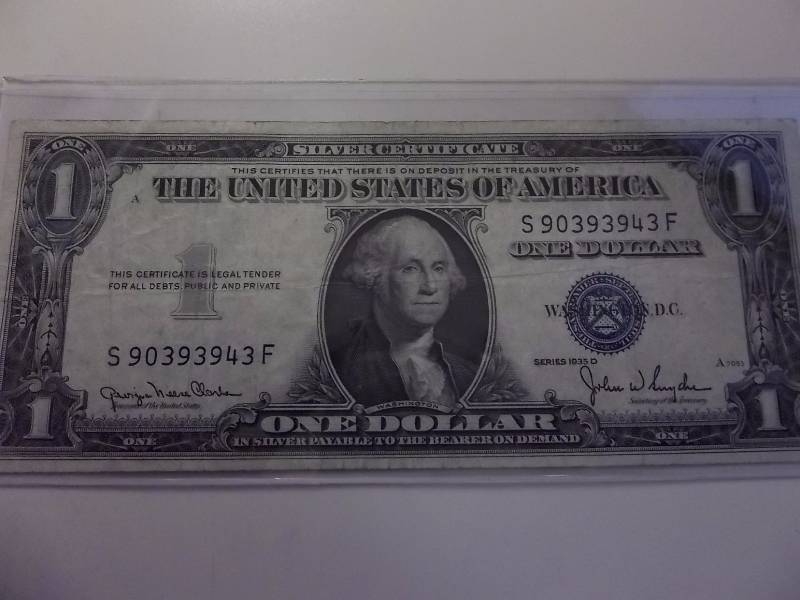 US $1 Silver Certificate Series 1935 D