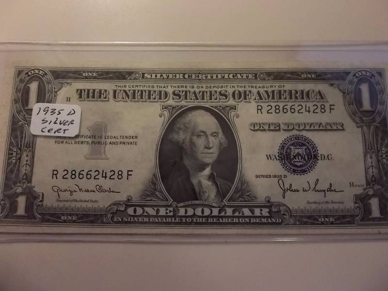 US $1 Silver Certificate Series 1935 D