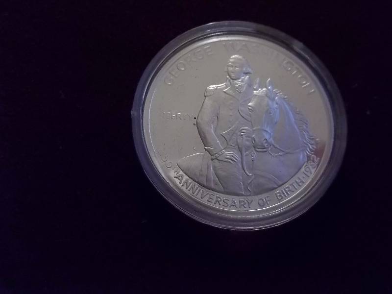 George Washington 250th Anniversary Commemorative Half Dollar 99.93 Fine Silver Unc 12 Oz. In Air Tight Capsule In Original Packaging
