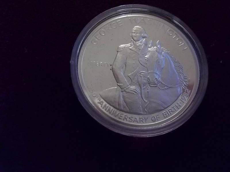 George Washington 250th Anniversary Commemorative Half Dollar 99.93 Fine Silver Unc 12 Oz. In Air Tight Capsule In Original Packaging