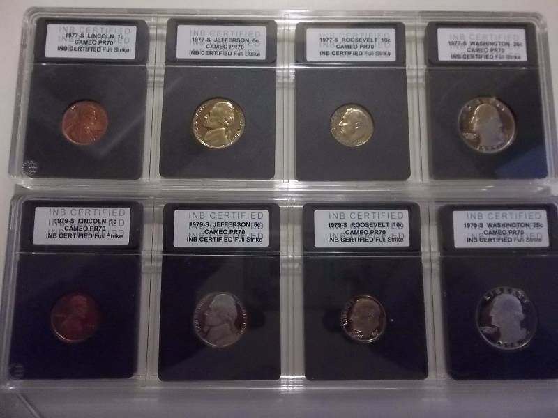 1977 S, 1979 S IBN Certified Cameo PR70 Proof Sets