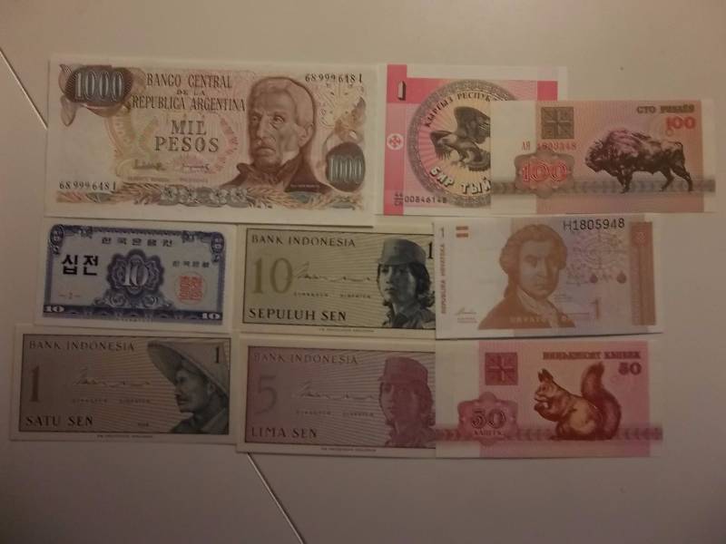 Foreign Currency From Argentina, Korea, Indonesia, Eastern Europe, Others