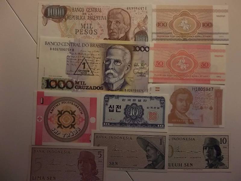 Foreign Currency From Argentina, Korea, Indonesia, Eastern Europe, Brazil, Others