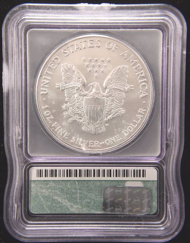 2001 AMERICAN SILVER EAGLE 1 TROY OZ. .999 FINE SILVER DOLLAR MS69 ICG
