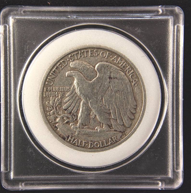 1943-D WALKING LIBERTY SILVER HALF DOLLAR XF CLEANED IN AIRTITE