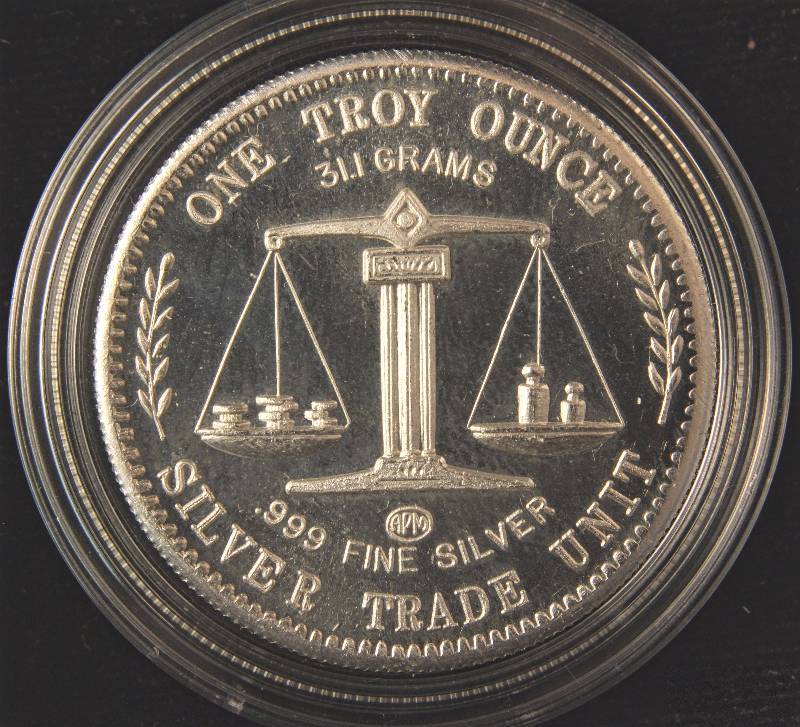 1 TROY OZ. .999 FINE SILVER VINTAGE EAGLE-FLAG SILVER TRADE UNIT IN AIRTITE