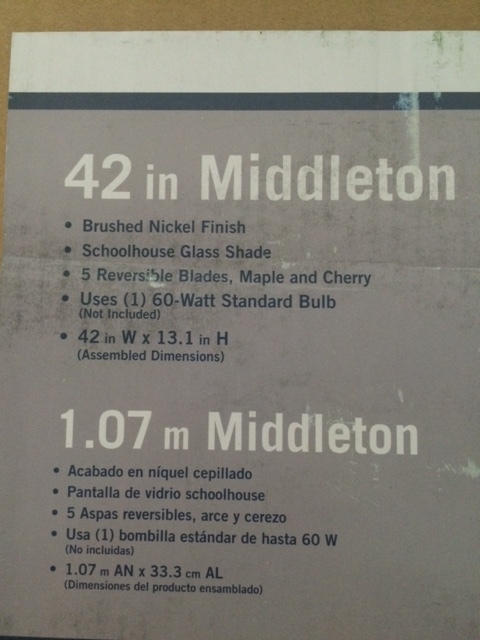 lot 27 image: 42 Middleton Ceiling Fan