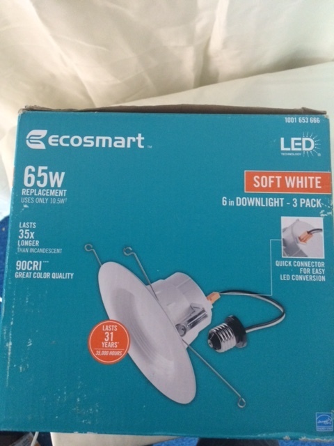 lot 31 image: EcoSmart 3 Pack LED 675Watt replacement LED Recessed Lights