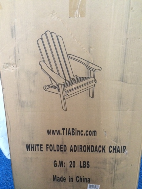 lot 5 image: Folding Wood Adirondack Chair, White