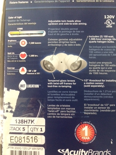 lot 43 image: 2 Bulb Flood Light