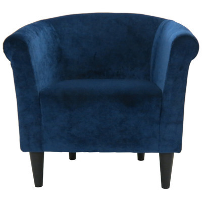 lot 1 image: Barrel Chair, Cobalt Blue Velvet