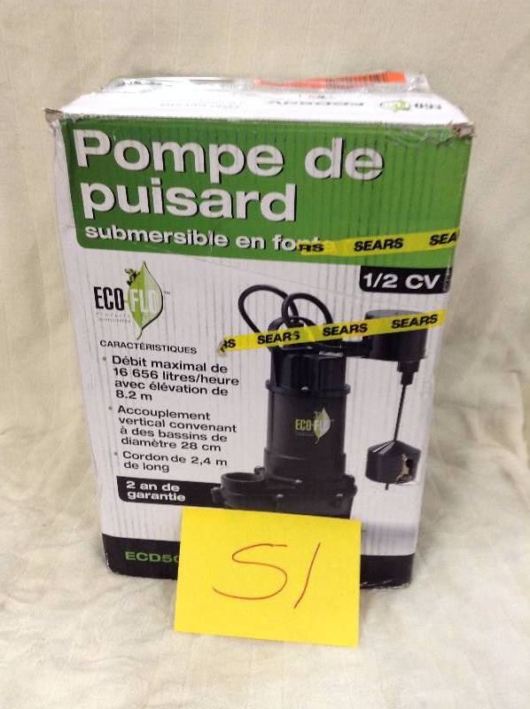 Eco-Flo Submersible Sump Pujmp ECD50V used