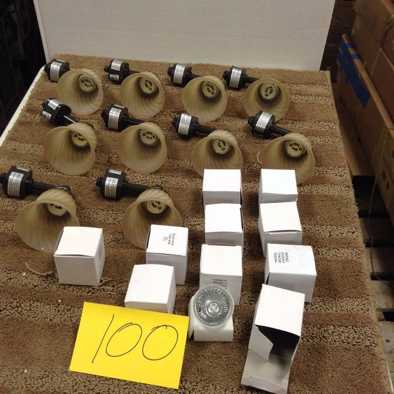 Lot of 10 Acuity Brands 218LNA - Bronze MR16 GU10 Antique Glass Decorative Track Lighting Head - Heads only - track not included