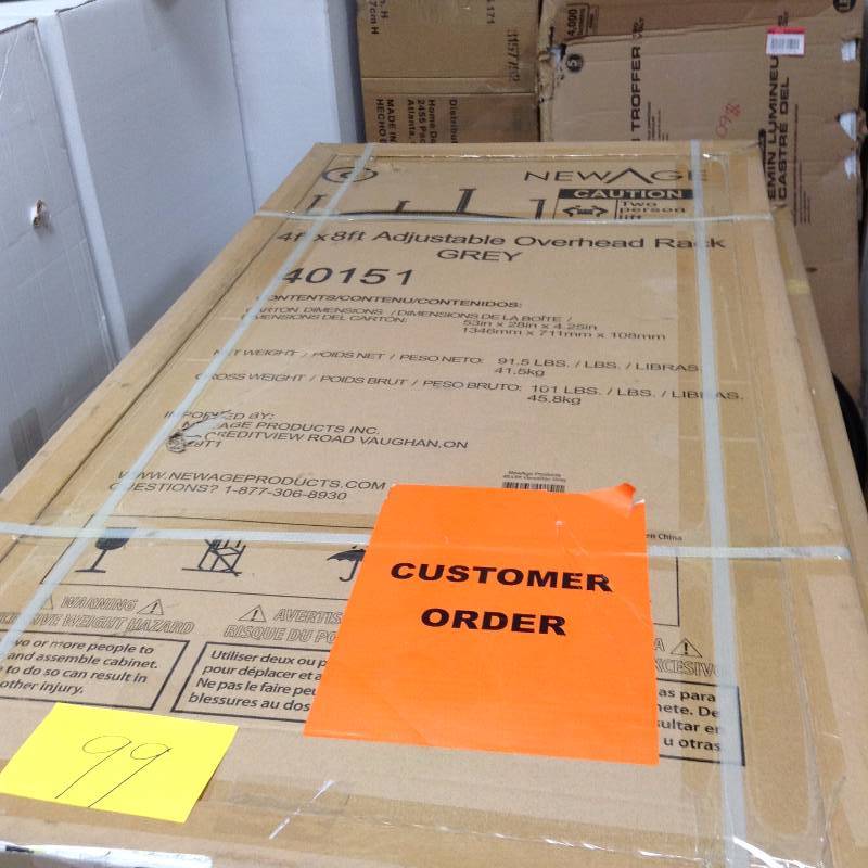 New Age 4 x 8 adjustable overhead rack Grey