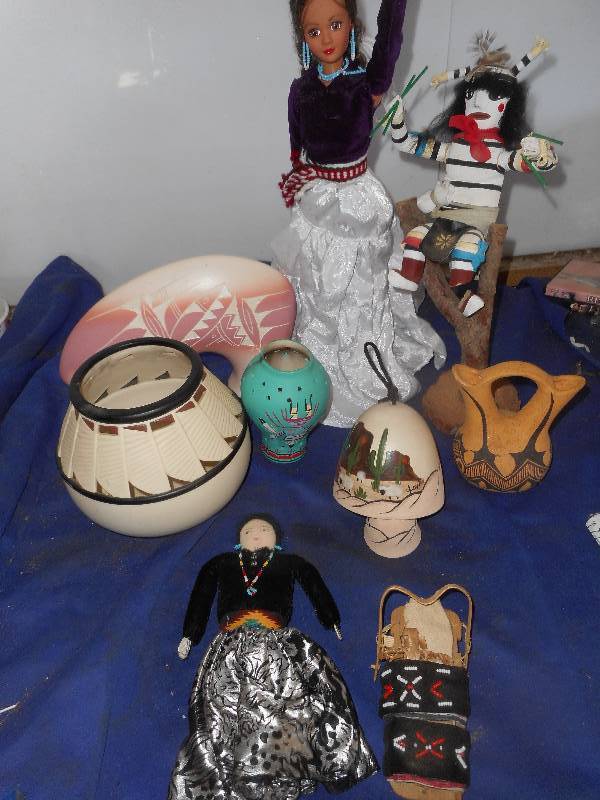 INDIAN GLASS AND DOLLS