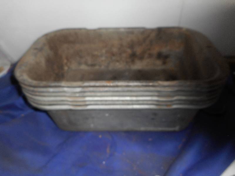 6 VINTAGE METAL TUBS