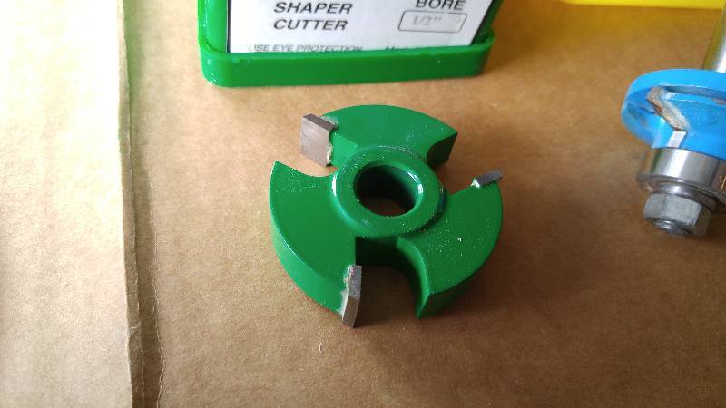 34in Cope and stick router bit with 12 in shank 12 in slot cutter with 12 in bore