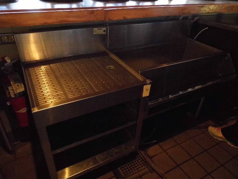 lot 74 image: Cooler w Drain Table & Rail