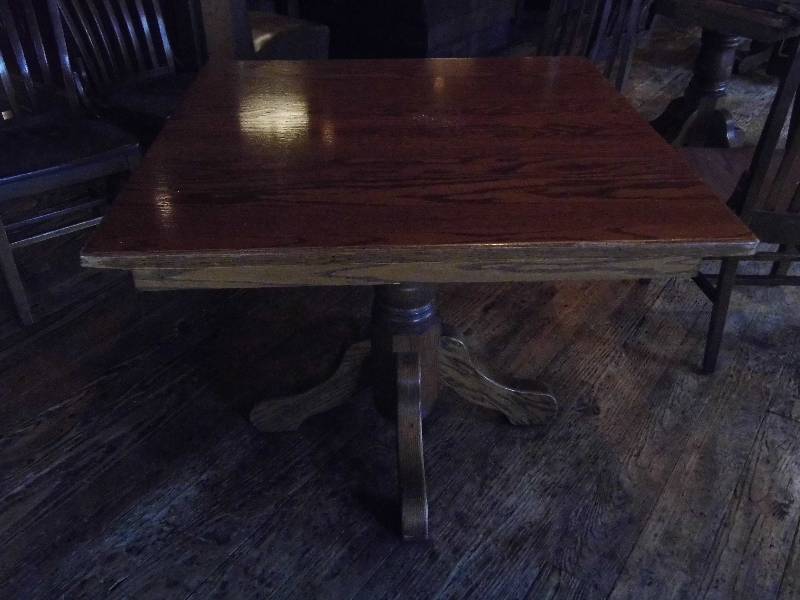 lot 147 image: Oak Square Pedestal Table