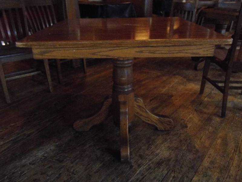 lot 148 image: Oak Square Pedestal Table