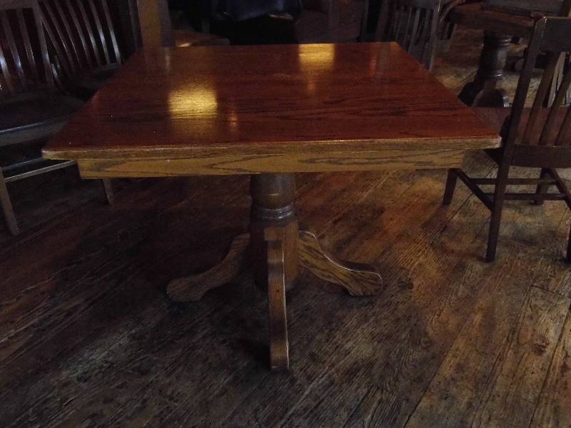 lot 165 image: Oak Square Pedestal Table