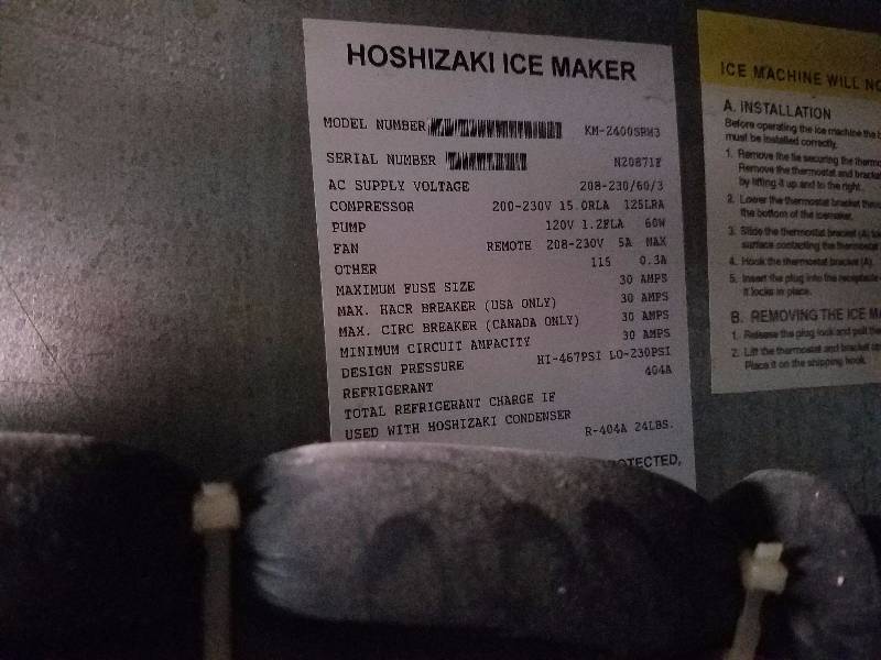 lot 29 image: Hoshizake Icemaker & Follett Ice Bin