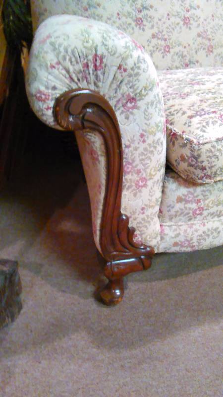 lot 231 image: Antique Camel back Chippendale Ball & Claw feet Sofa couch
