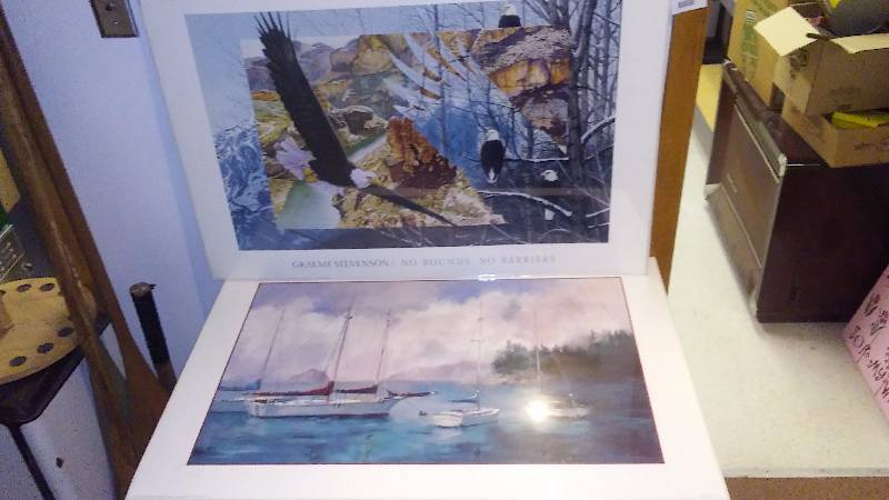 lot 20 image: Posters (2) No Bounds, No Barriers and Sailboats, each 36 x 24