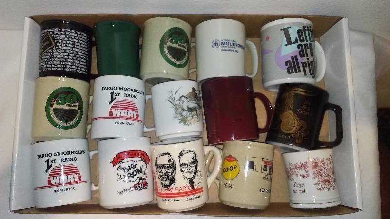 lot 43 image: Vintage Advertising Assorted Coffee Cups (15)