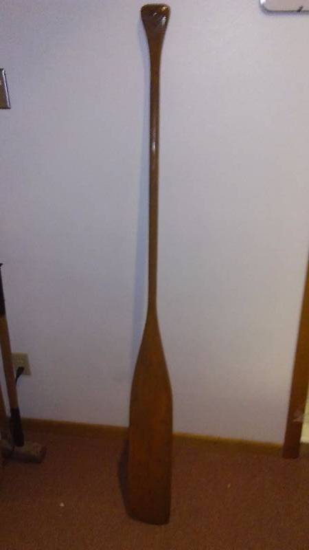 lot 82 image: Vintage, 5.5 ft. Canoe Paddle Circa 1960