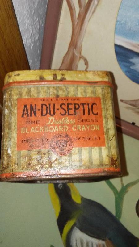 lot 97 image: Vintage An-Du-Septic Can and Various other art work