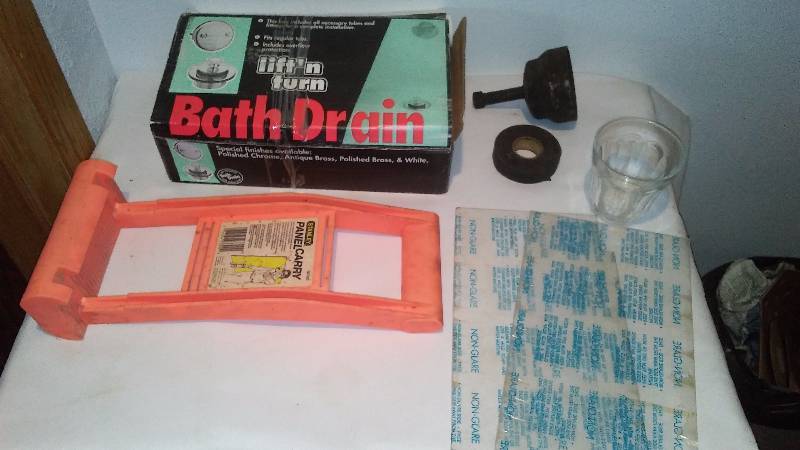 lot 130 image: Bath Drain Kit and Stanley Panel Carrier