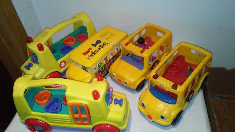 lot 155 image: Toy School Busses (5) includes Playschool, Fisher Prices