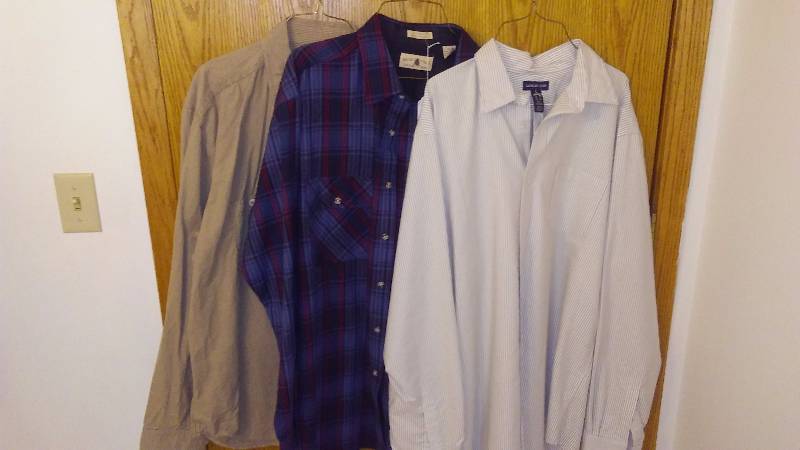 lot 187 image: Mens XL (3) Long Sleeve, Button Down