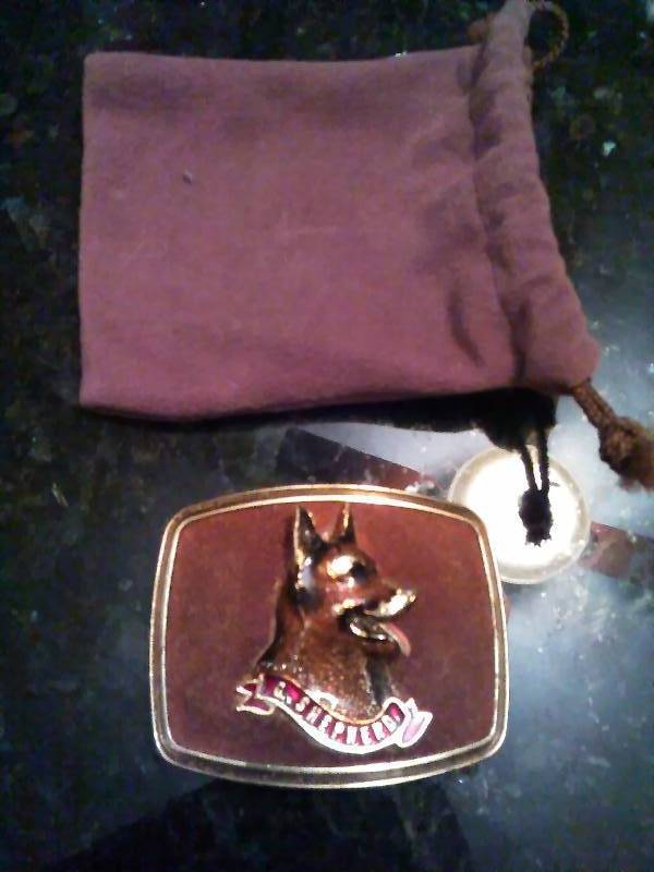 lot 281 image: Vintage Belt Buckle, German Shepherd Dog head 3D