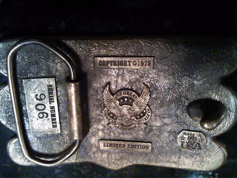 lot 290 image: Vintage Belt Buckle, Home of the Whopper, Limited Edition, Numbered 906