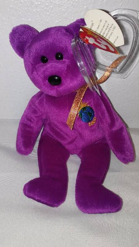lot 202 image: Second Edition Millennium Beanie Baby with 3 Errors  Rare and Desirable