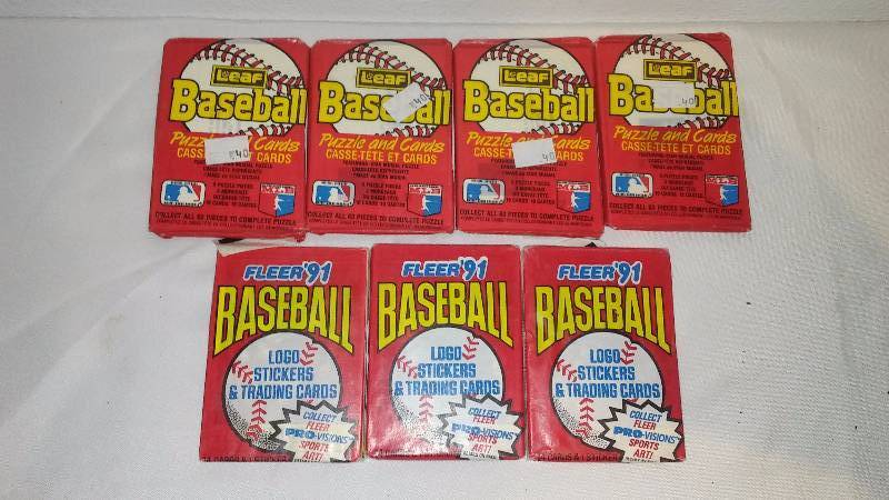 lot 220 image: Baseball Trading Cards, Bubble Gum, Wax Packs (7)
