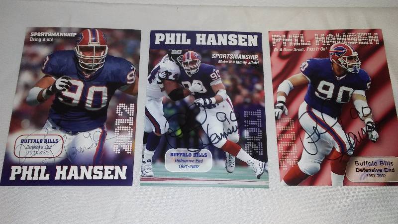lot 228 image: Autographed Phil Hansen Cards (3)